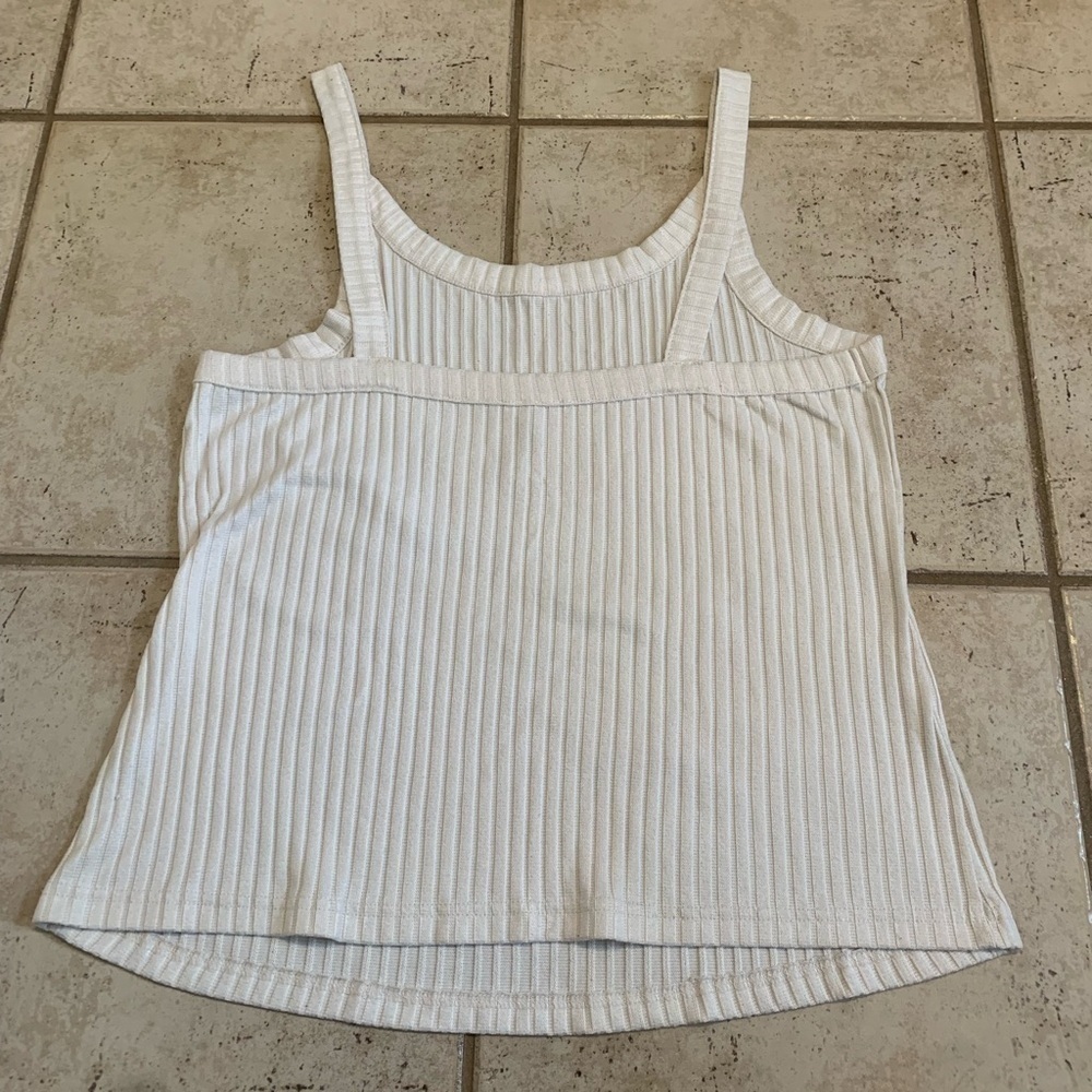 ⚡️George Ribbed Tank Top Cream/Off-White Size XL - Picture 6 of 6